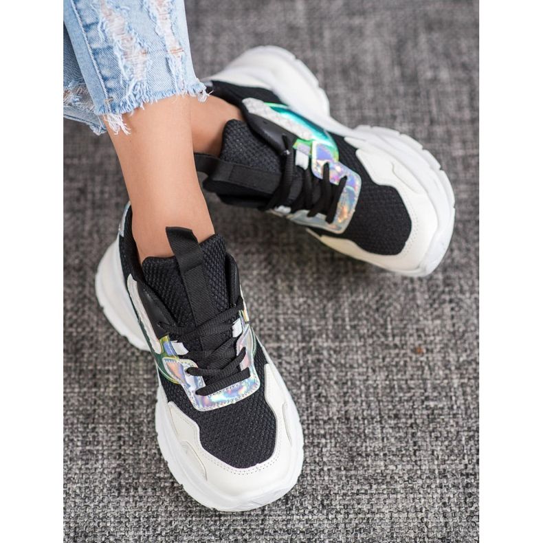 Mannika Modische Sneaker mit Mesh schwarz 2