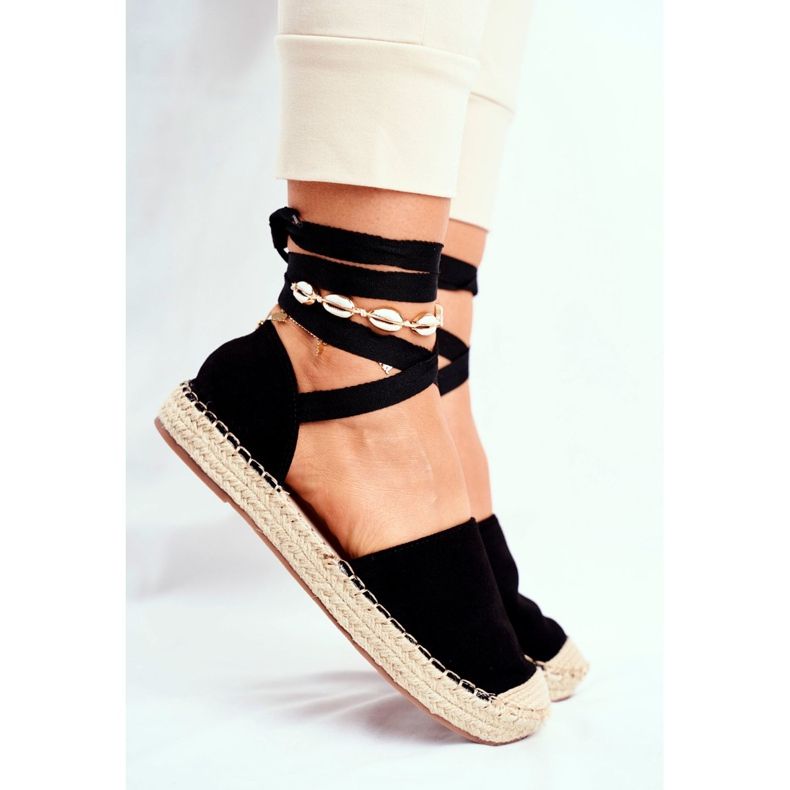 SEA Damen-Espadrilles, mit Leinen gebunden, Schwarz Bonjour 2
