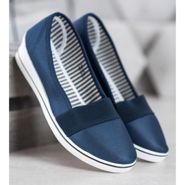 Renda Marineblaue Slipper auf einem Keil 2
