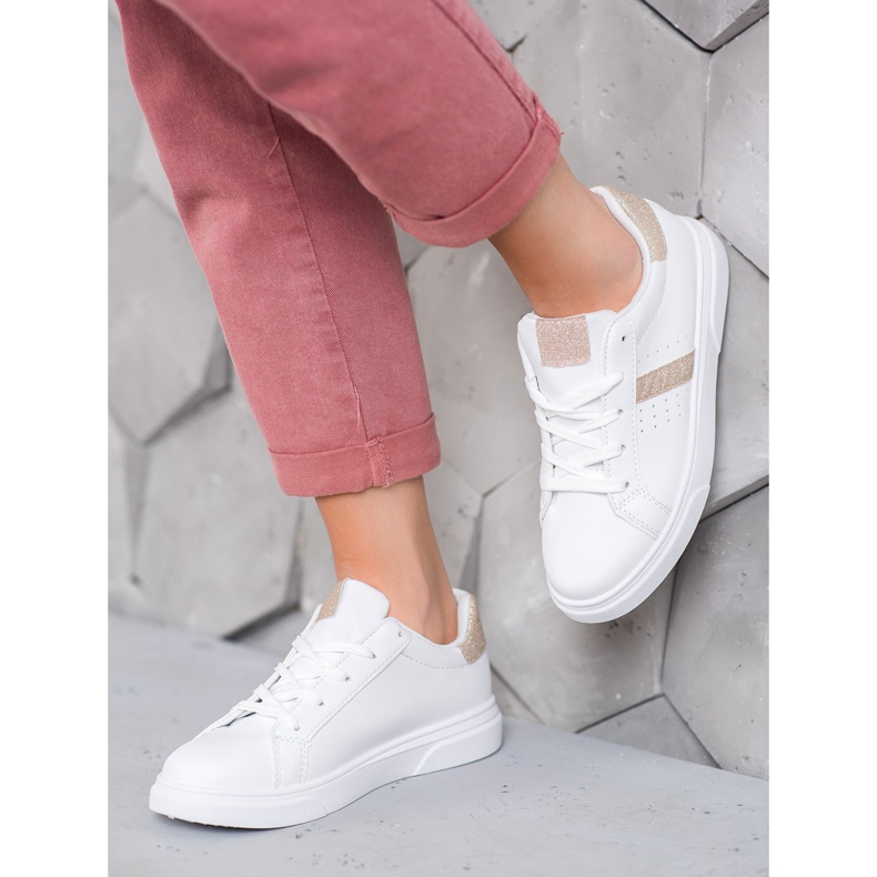 SHELOVET Sportschuhe mit Glitzer weiß 2