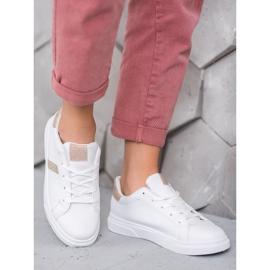 SHELOVET Sportschuhe mit Glitzer weiß 1