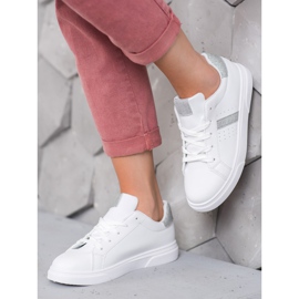 SHELOVET Sportschuhe mit Glitzer weiß 2
