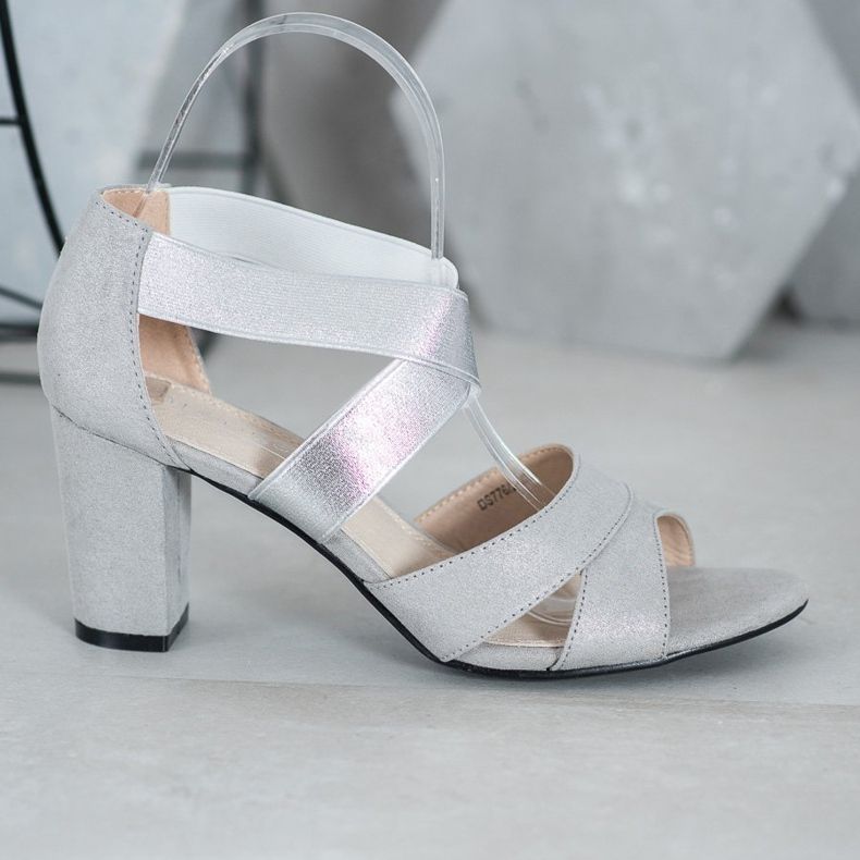 Filippo Silberne Slip-On-Sandalen grau 2