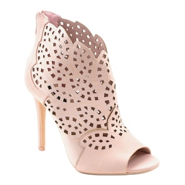 Rosa Sandalen, durchbrochene Absätze 1439-20 1