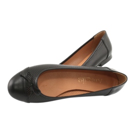 Schwarze durchbrochene Ballerinas mit Schleife Angello 761 4