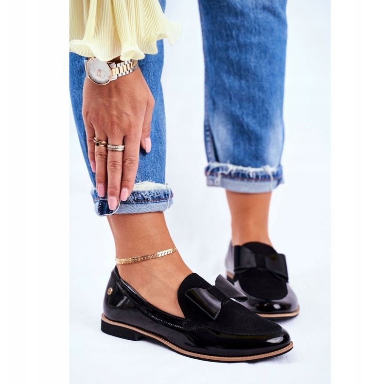 Damen Brogues Maciejka Lackierte Loafer Schwarz 04099-01 / 00-5 1