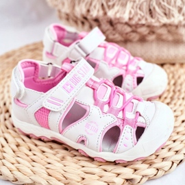 Kindersandalen Big Star mit Klettverschluss Weiß FF374207 rosa 1