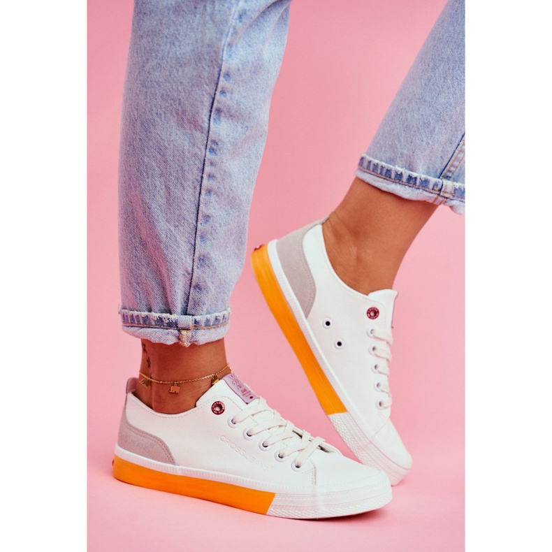 Damen Sneaker Cross Jeans Weiß Orange FF2R4043C 2