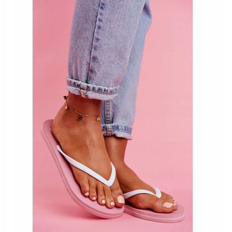 Damen Hausschuhe Flip-Flops Big Star Pink FF274A319 rosa 1