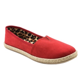 Rote Slip-Espadrilles mit Leopardenmuster TL128-3 1