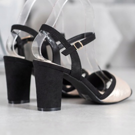 Filippo Hochhackige Sandalen schwarz gelb 1