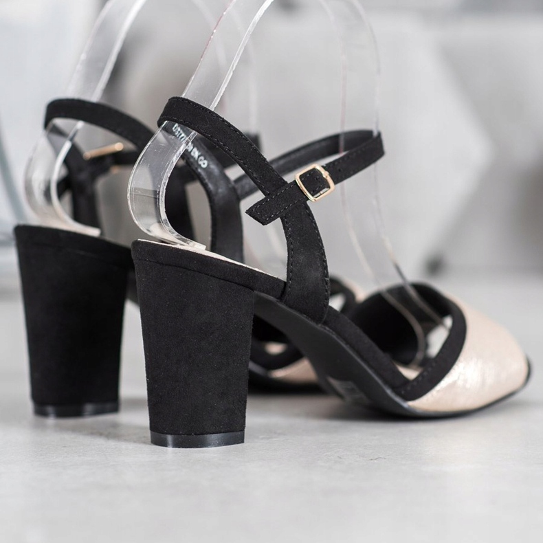 Filippo Hochhackige Sandalen schwarz gelb 1