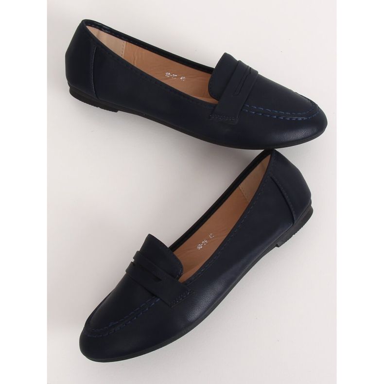 Marineblaue Loafer für Damen 98-29 Blau navy blau 1