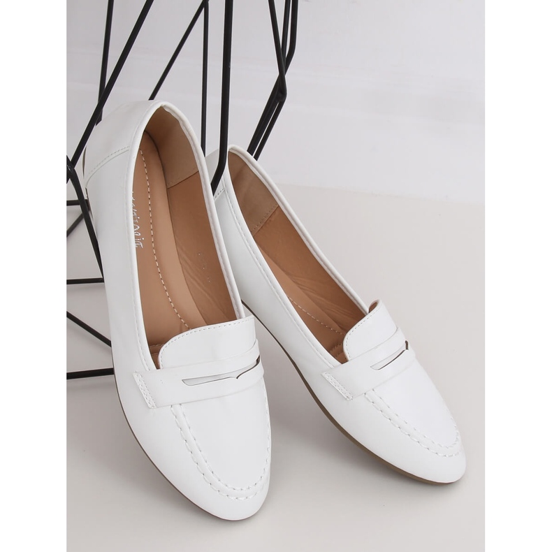 Weiße Damen-Loafer 98-29 Weiß 1