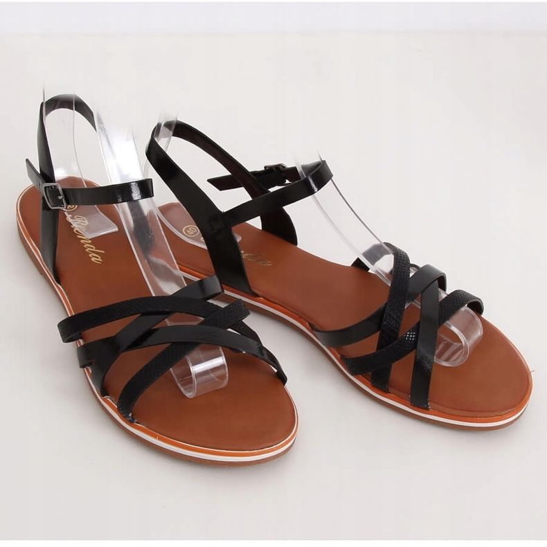 Schwarze Sandalen für Damen 99-62 Schwarz 1