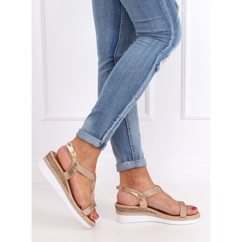 Keilsandalen Champagner L6629 Champagner rosa 2