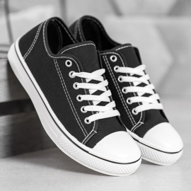 SHELOVET Klassisch gebundene Sneaker schwarz 1