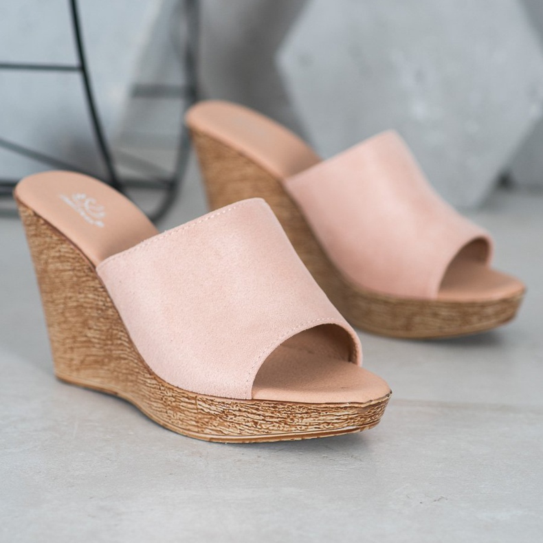 Small Swan Leichte Wildleder Hausschuhe rosa 2