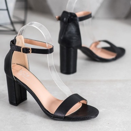 Small Swan Stylische Sandalen mit hohen Absätzen schwarz 1