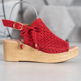 Small Swan Bequeme durchbrochene Sandalen rot 2