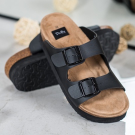 SHELOVET Schwarze Hausschuhe auf der Plattform 2