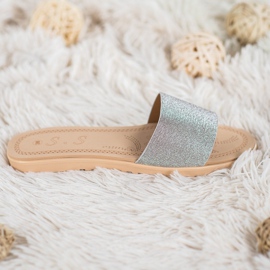 Small Swan Hausschuhe mit Glitzer mehrfarbig grau 1