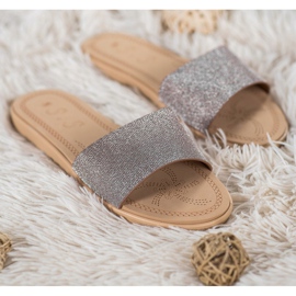 Small Swan Hausschuhe mit Glitzer mehrfarbig grau gelb 1