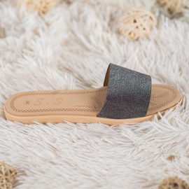 Small Swan Hausschuhe mit Glitzer schwarz mehrfarbig 2