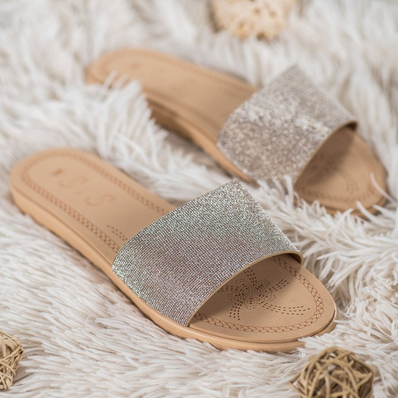 Small Swan Hausschuhe mit Glitzer mehrfarbig gelb 1