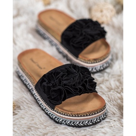 Small Swan Wildlederhausschuhe mit Ornamenten schwarz 1