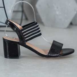 Small Swan Glänzende Slip-On-Sandalen schwarz 2