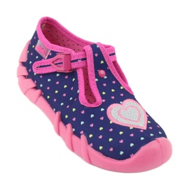 Befado Kinderschuhe 110P362 marineblau rosa 2