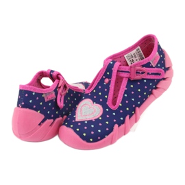 Befado Kinderschuhe 110P362 marineblau rosa 4