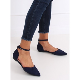 HD-100 DK.BLUE ausgeschnittene Ballerinas navy blau 1