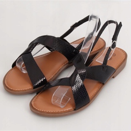 Schwarze Damensandalen 222-31 Schwarz 1