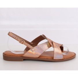 Damen Sandalen Champagner 222-31 Champagner mehrfarbig rosa gelb 2