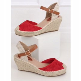 Rote Espadrilles auf Keilabsatz, rot S-819 Rot 1
