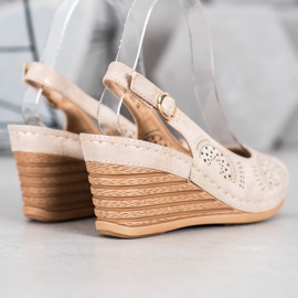 Evento Durchbrochene Sandalen mit Öko-Leder braun 2