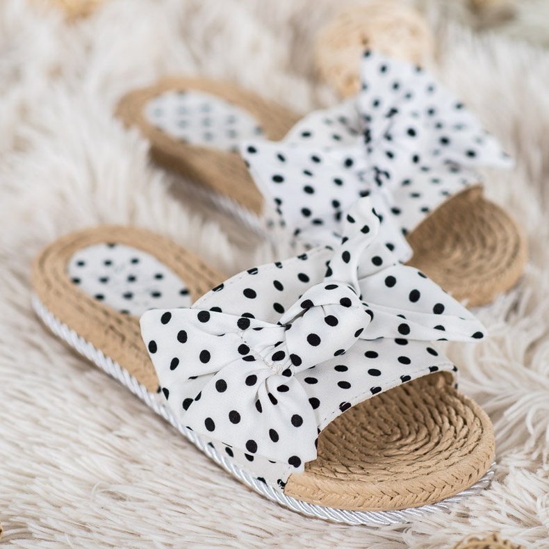 Small Swan Modische Hausschuhe mit Schleife weiß 1