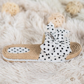 Small Swan Modische Hausschuhe mit Schleife weiß 2