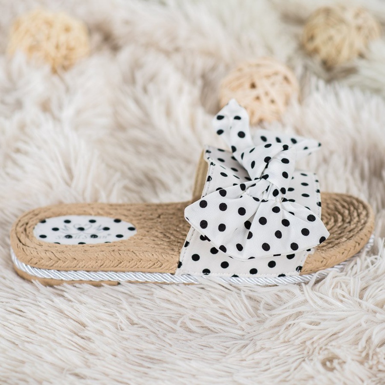 Small Swan Modische Hausschuhe mit Schleife weiß 2