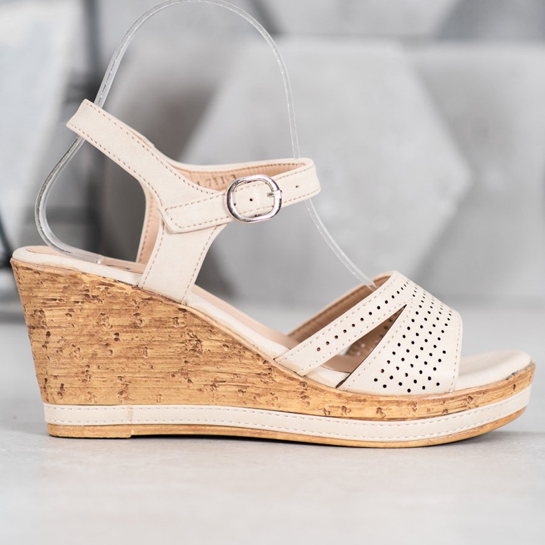 GOLL Keilsandalen mit Öko-Leder braun 1