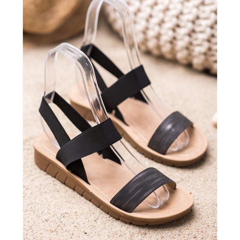 Sea Elves Slip-on-Sandalen auf der Plattform schwarz 1