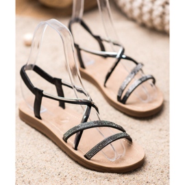 Sea Elves Sandalen mit silbernen Ornamenten schwarz 1