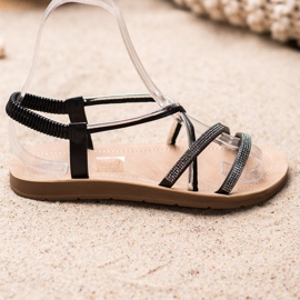 Sea Elves Sandalen mit silbernen Ornamenten schwarz 2