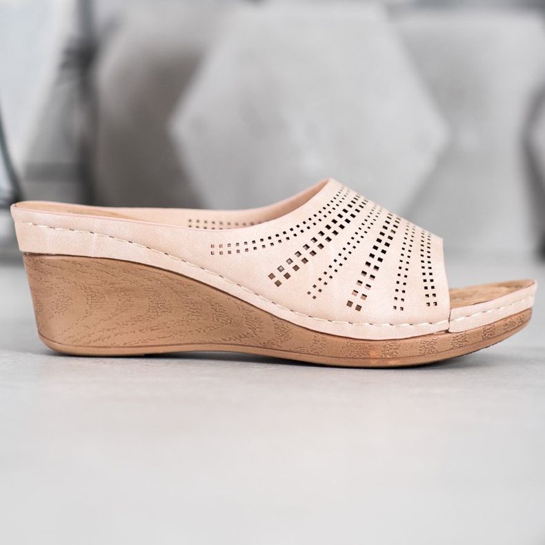 Evento Hausschuhe mit durchbrochenem Muster rosa 2