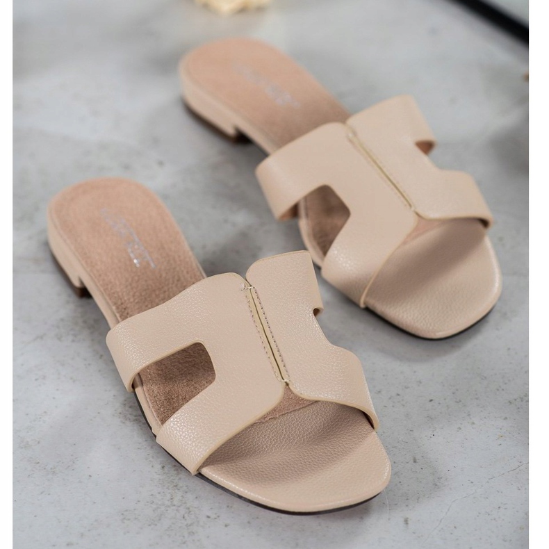 SHELOVET Klassische Hausschuhe aus Öko-Leder braun 1