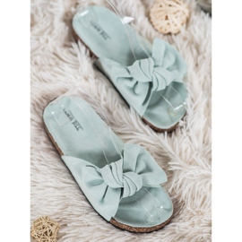 SHELOVET Wildlederhausschuhe mit Schleife grün 1