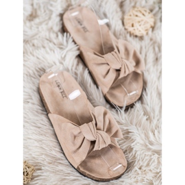 SHELOVET Wildlederhausschuhe mit Schleife braun 2