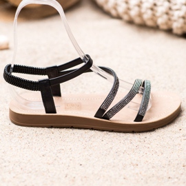 Sea Elves Elegante Slip-On Sandalen schwarz 1